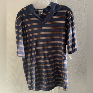 Vans T-Shirt, red blue yellow, striped, size Medium, Vintage